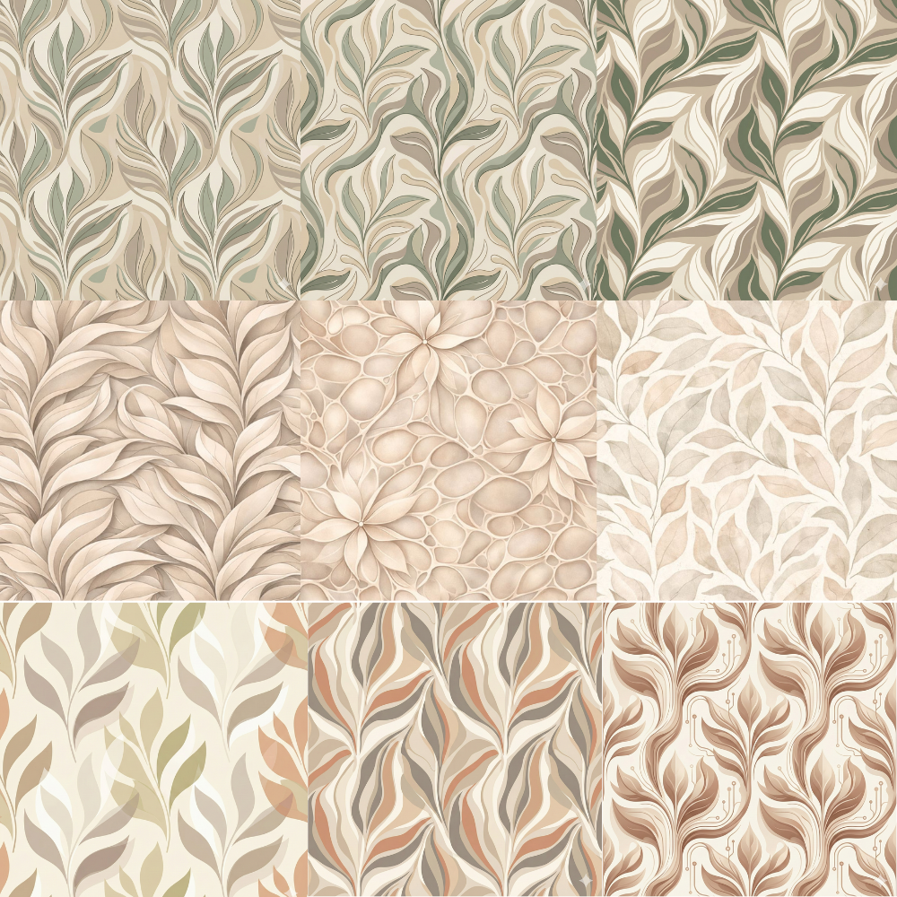 Abstract Futuristic Botanical Pattern| Digital Pattern Download