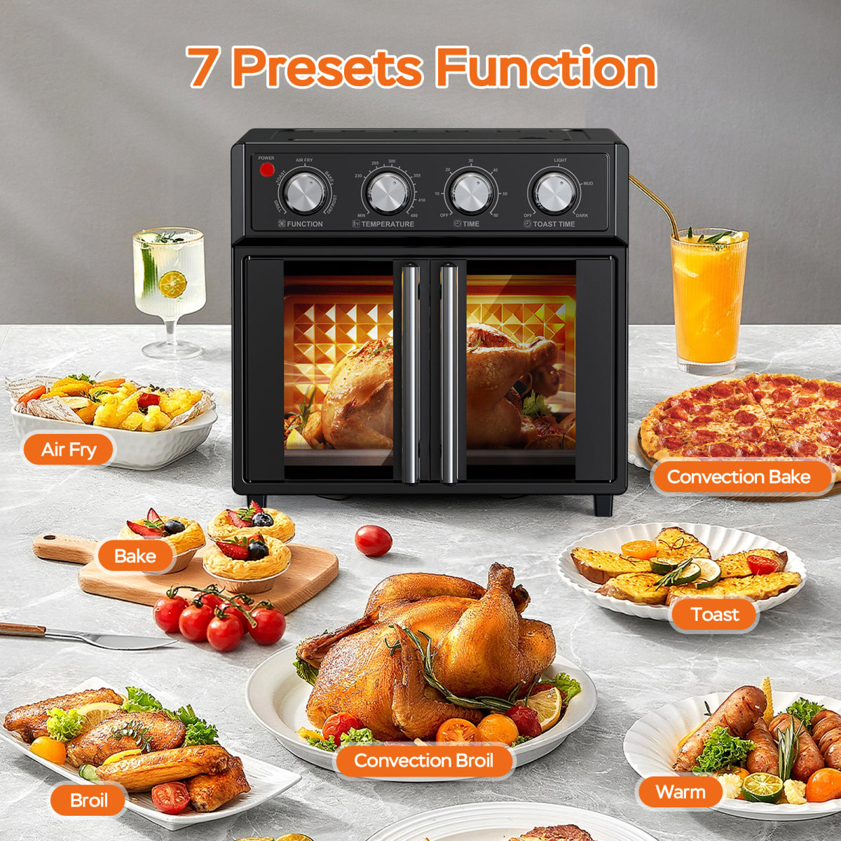 PlumChef 26QT 7-in-1 Air Fryer Oven