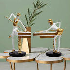 Abstract Golden Snooker Player Figurines