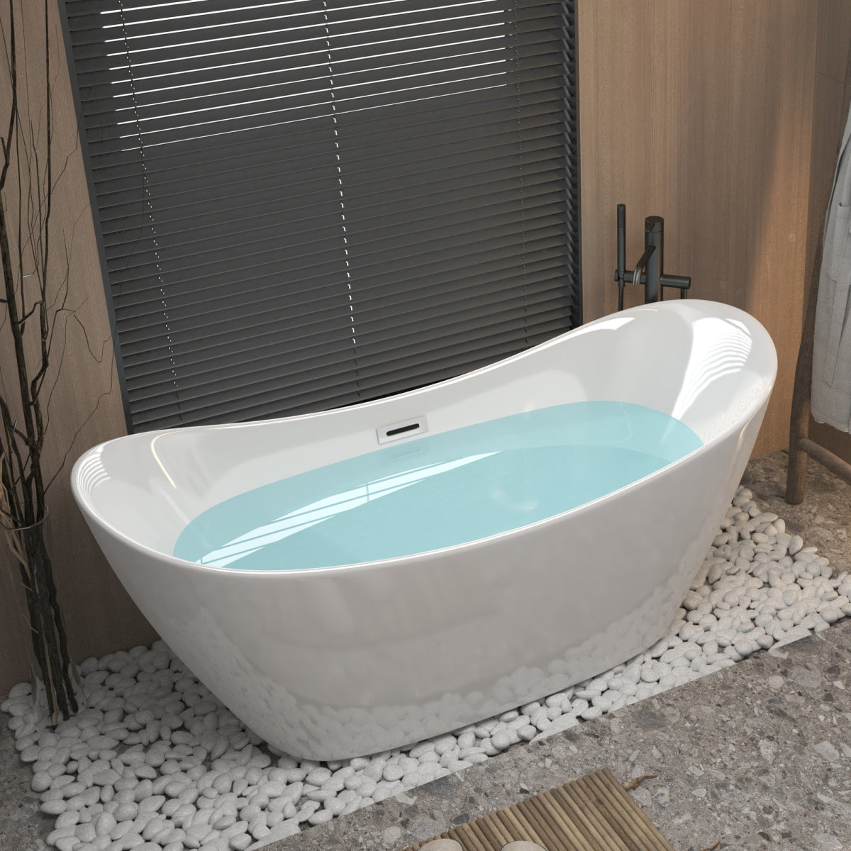 Gloss White Acrylic Freestanding Tub
