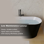 59" Black Freestanding Soaking Tub