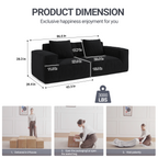 modular sofa can be converted into an oversized sofa bed Free conversion sofa set flexible configuration, soft corduroy cloud velvet fabric two person