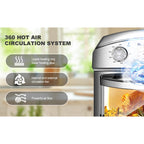 12.5 Quart 7-in-1 Stainless Steel Convection Toaster Oven 1500W 5 Pre-Set Menus Silver