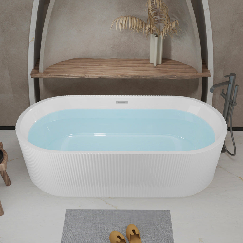 59" Glossy Acrylic Freestanding Tub