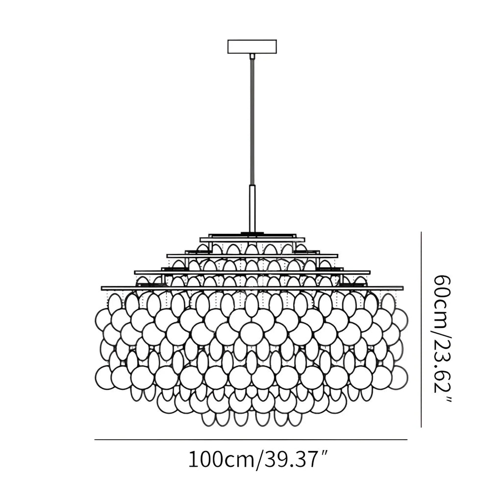 Round Shell Chandelier for Bedroom Living Room