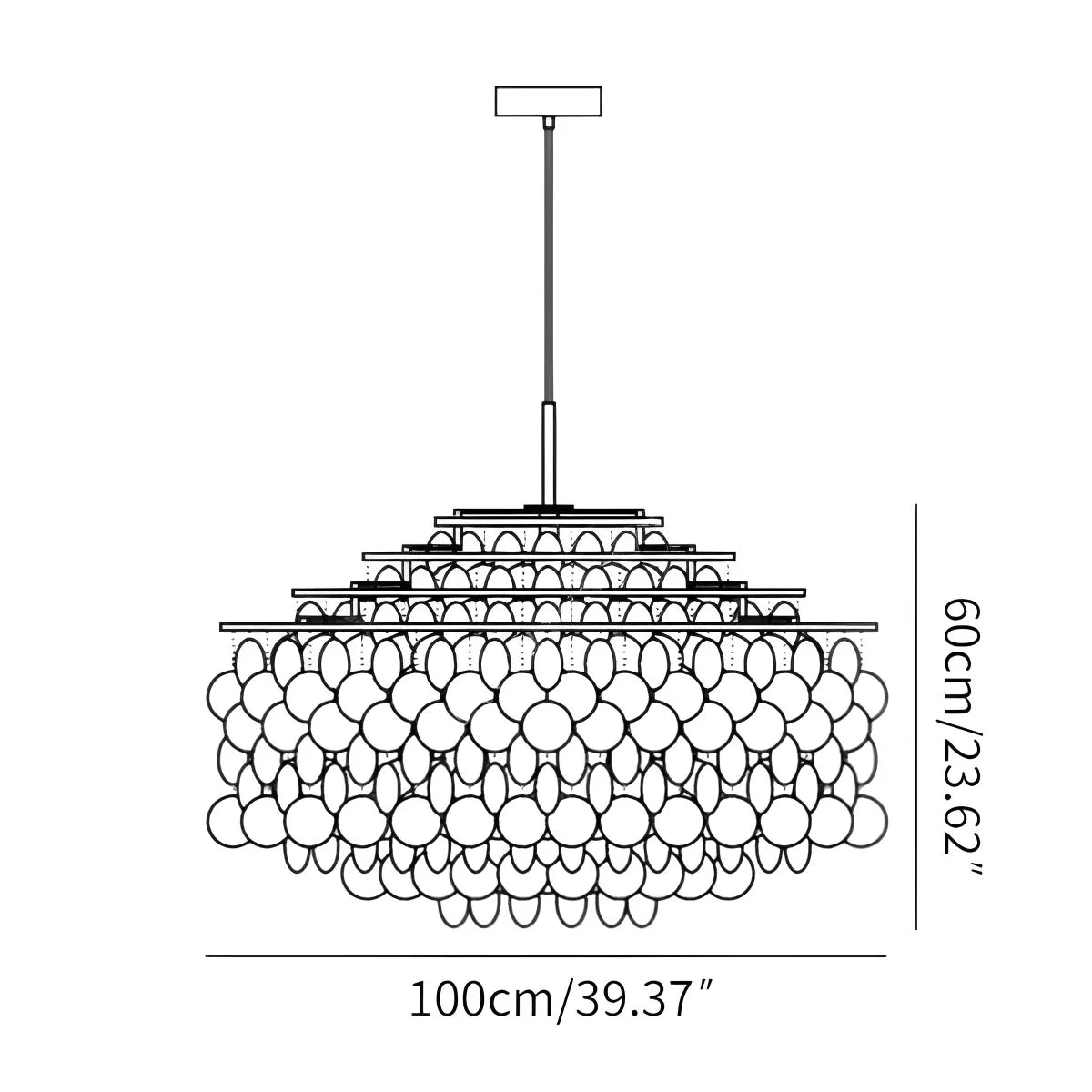 Round Shell Chandelier for Bedroom Living Room