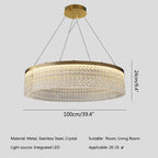 Round Halo Crystal Chandelier for Living Room