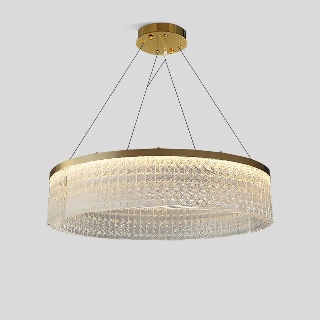 Round Halo Crystal Chandelier for Living Room