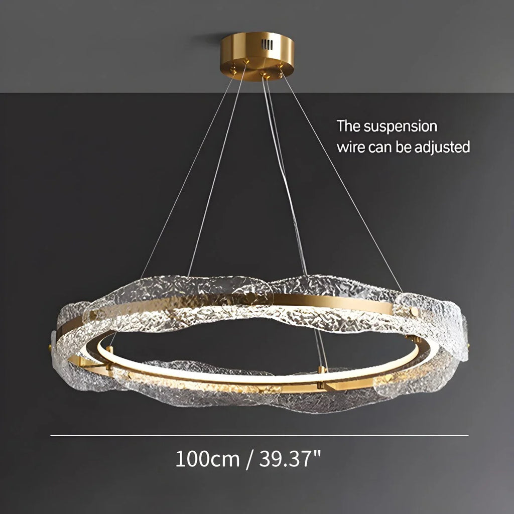 Water Pattern Glass Chandelier for Living Room