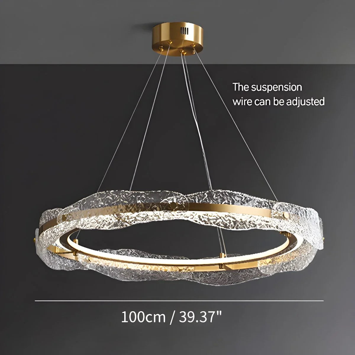 Water Pattern Glass Chandelier for Living Room