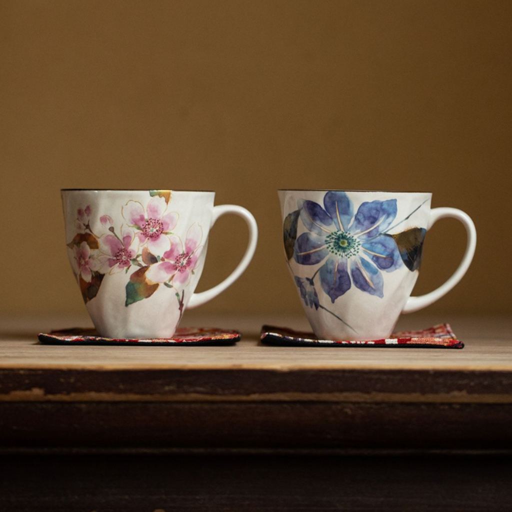 Mino Ware Floral Series Mug Gift Set