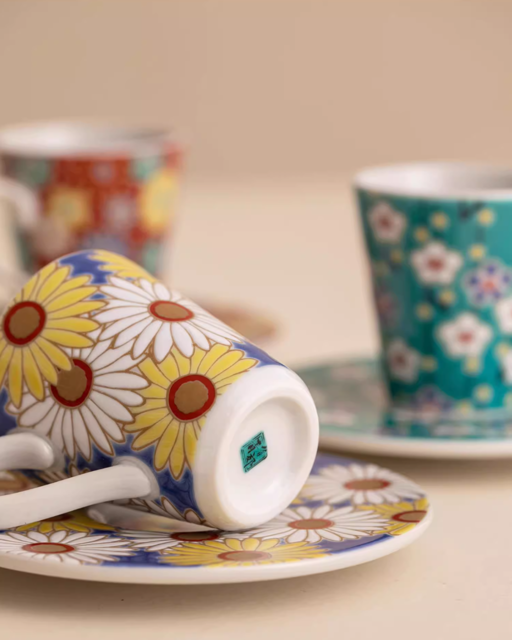 Kutani Ware Imperial Floral Coffee Cup