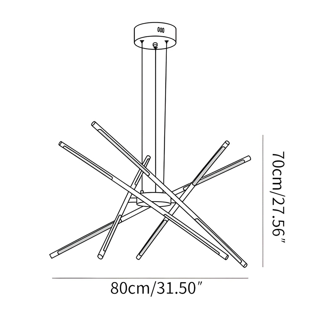 Rotatable LED Chandelier for Living Room