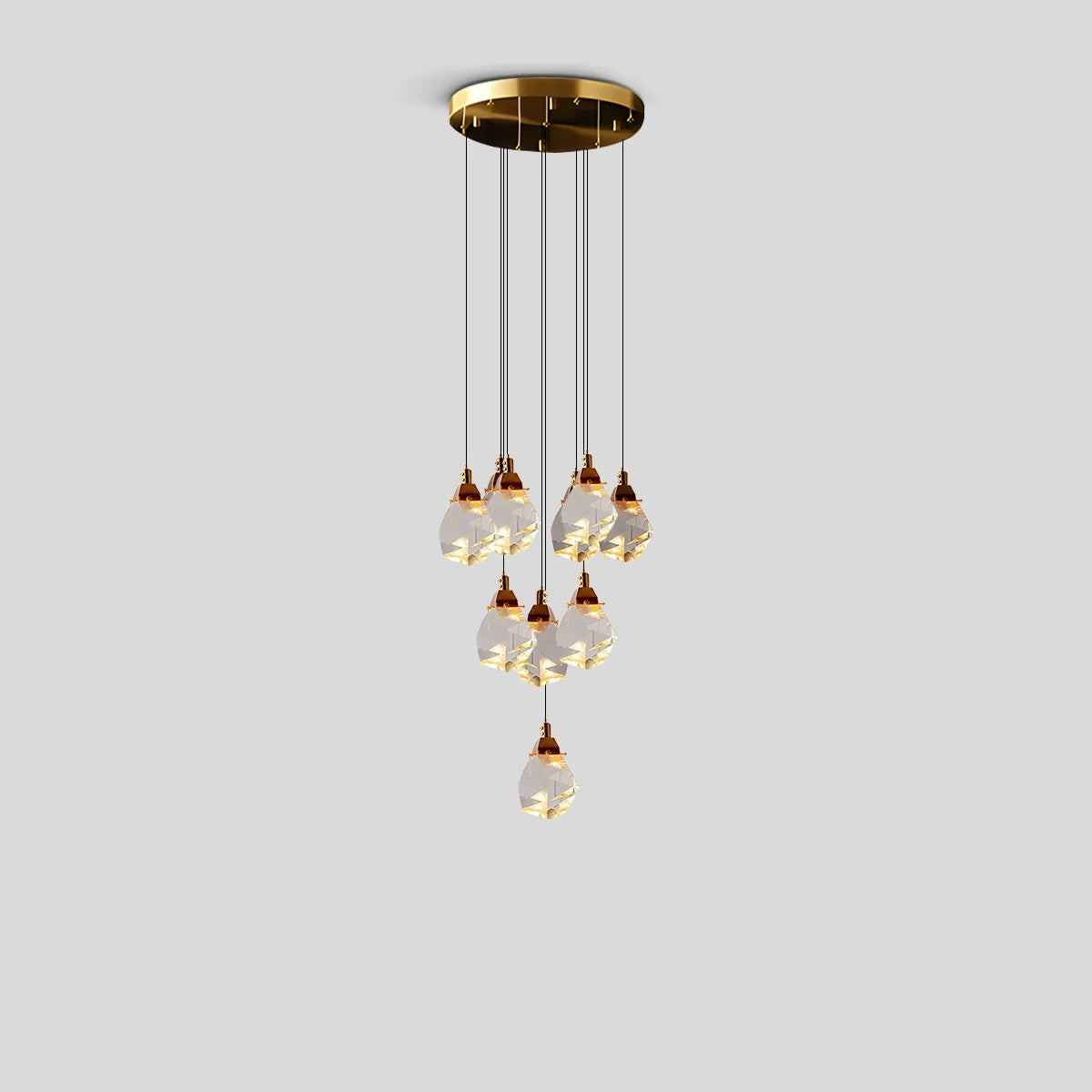 Rock Crystal Rain Chandelier for Living Room