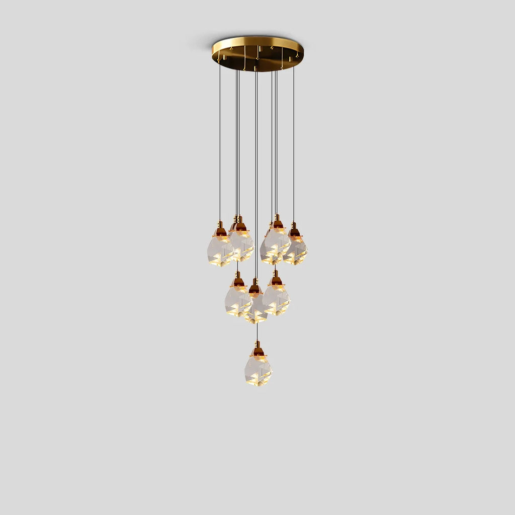 Rock Crystal Rain Chandelier for Living Room