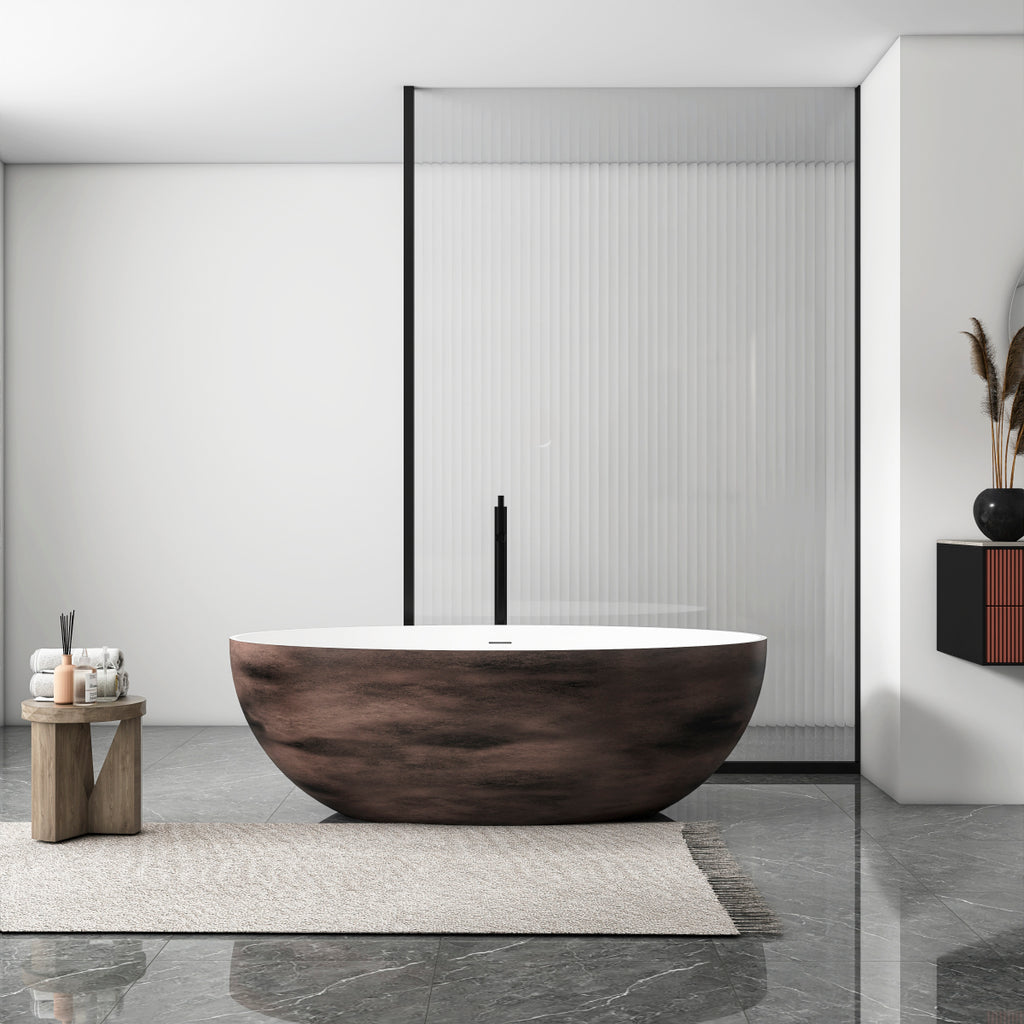 67 inch freestanding solid surface soaking bathtub for bathroom