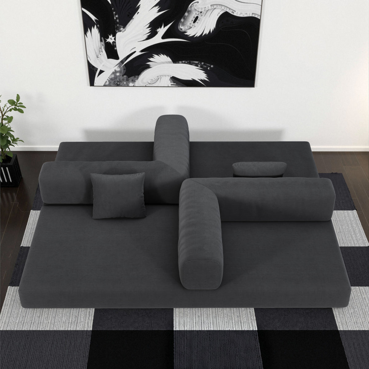 78.8" Modular Sofa, Comfortable Floor Sofa for Living Room