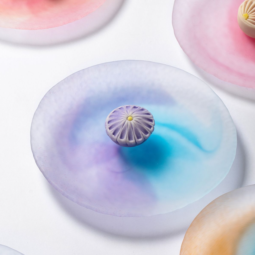 Mizuno Glass Handcrafted Candy-Colored Monet Impression Glass Plate Gift Set