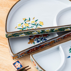 Mino Ware Usuyama Half-Moon Divided Plate