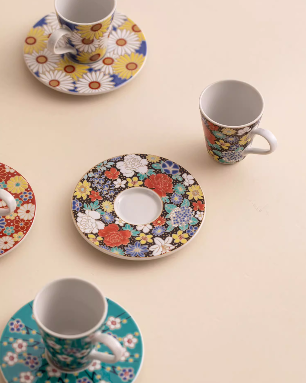 Kutani Ware Imperial Floral Coffee Cup
