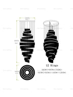 Large Duplex Crystal Staircase Chandelier