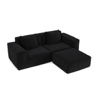 Modular Convertible Oversized Chaise Longue Sofa- Soft Corduroy Velvet, Flexible Setup