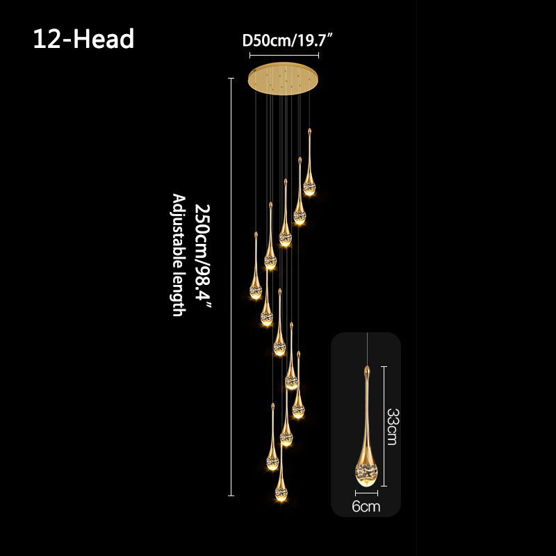 Luxury Water Drop Pendant Chandelier for Living Room