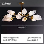 Crystal Bud Copper Chandelier for Living Room