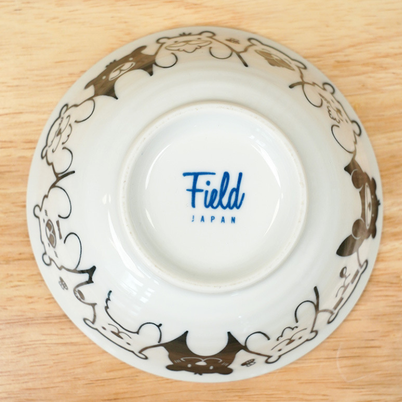 Mino Ware Cat and Dog Series Underglaze Rice Bowl