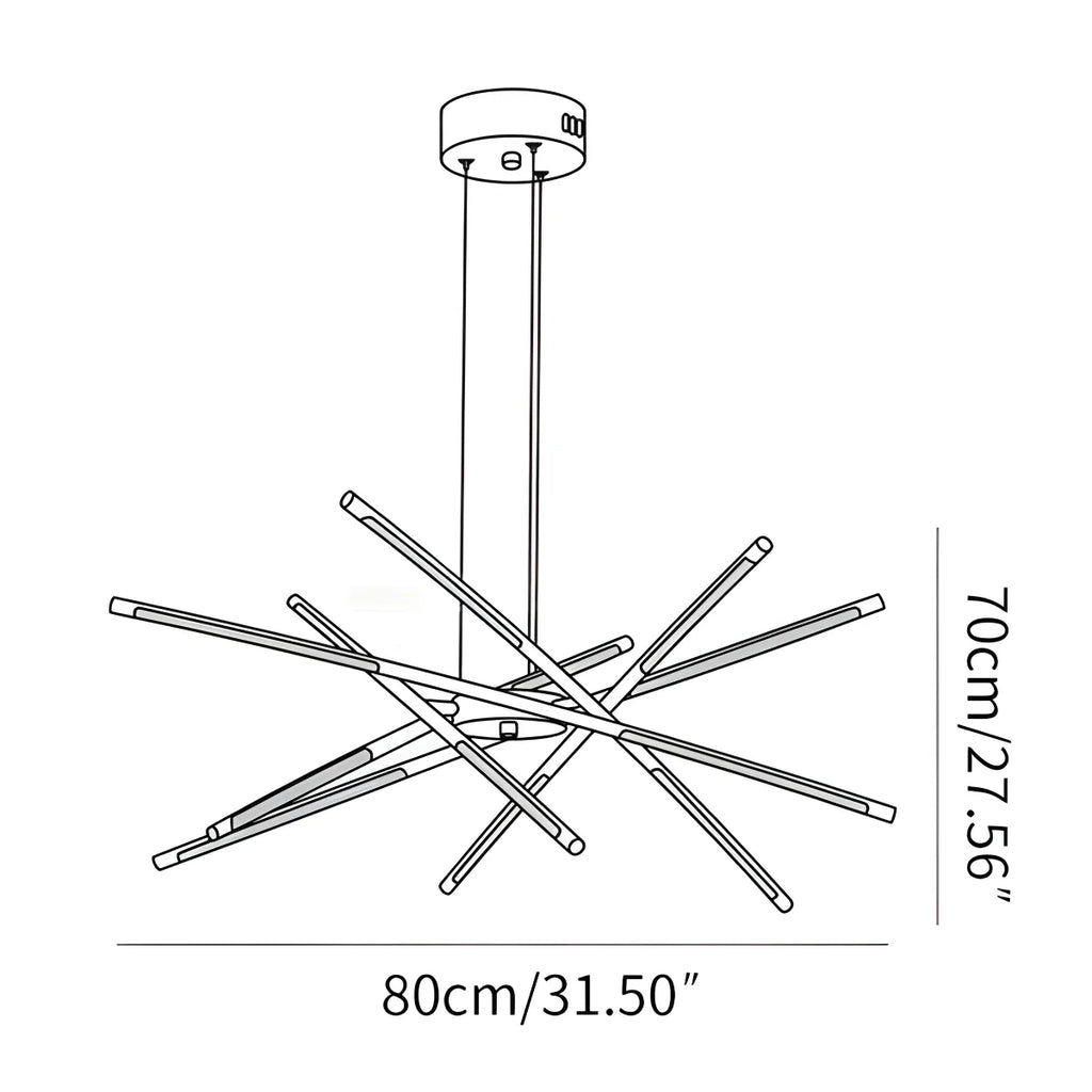 Rotatable LED Chandelier for Living Room
