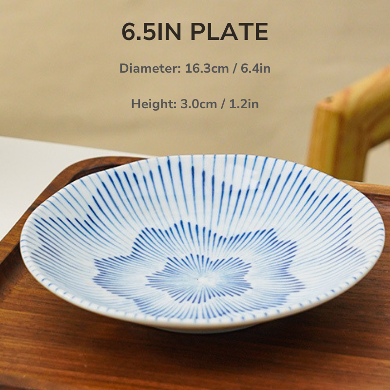 Mino Ware Sakura Tokusa Series Bowl and Plate Set