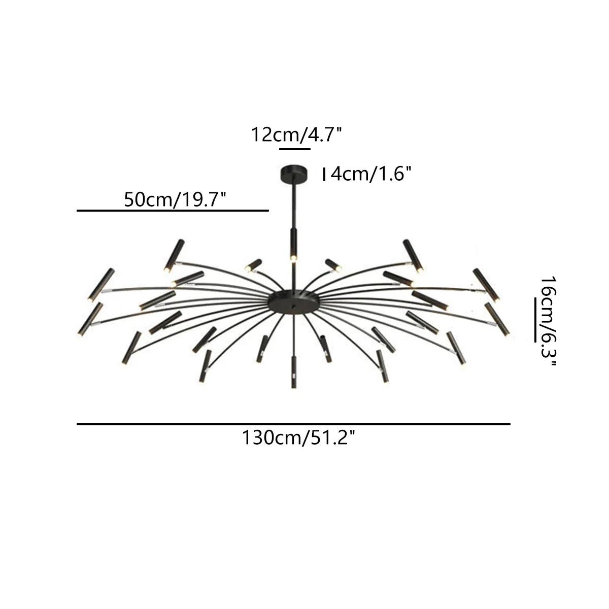 Modern Adjustable Candelabra Chandelier for Living Room