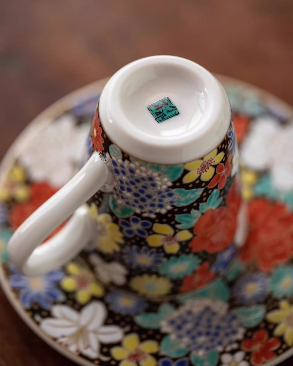Kutani Ware Imperial Floral Coffee Cup