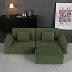 106.3in Compressed sofa with large stripes, modern style, comfortable home style, vacuum compression, full sponge, high rebound-Straight row with foot