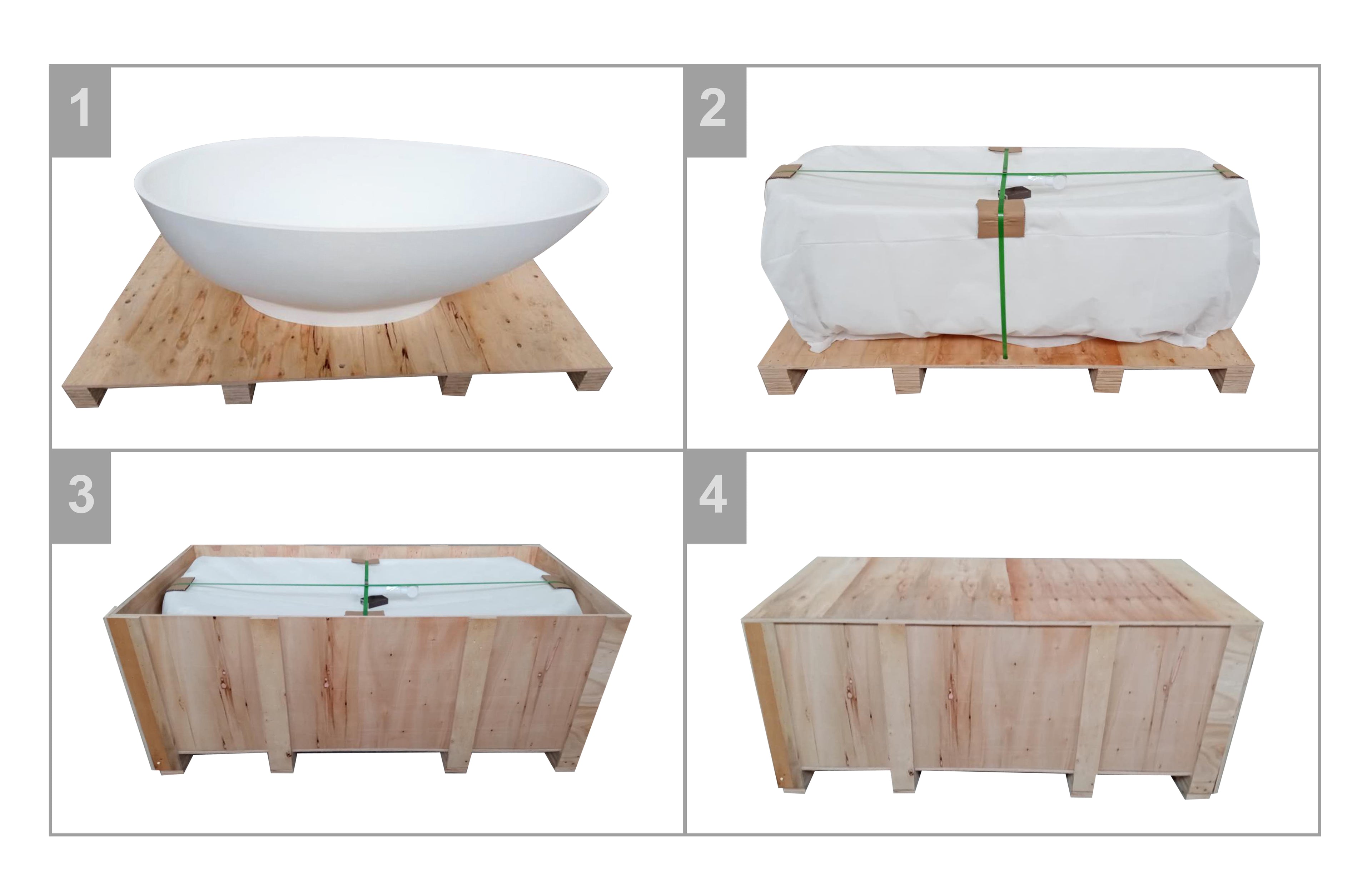 64 inch freestanding solid surface soaking bathtub for bathroom