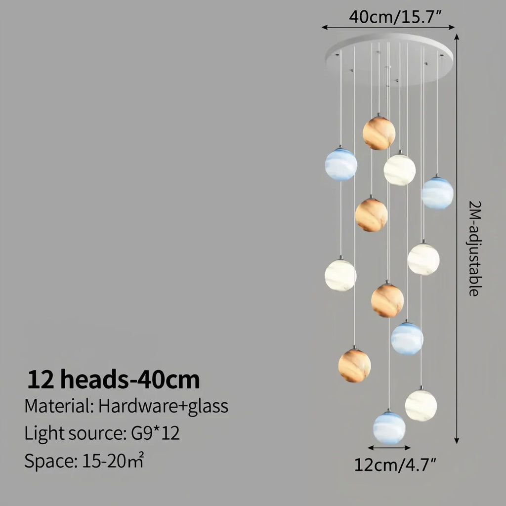 Modern Attic 3D Moon Celestial Chandelier
