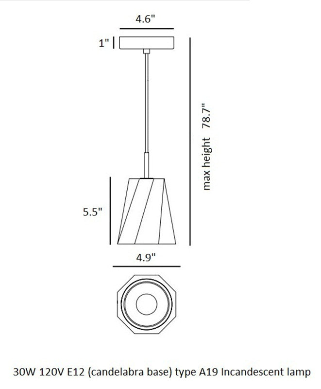 Small: 4.9 in width Castle Swing Pendant Light OPEN BOX