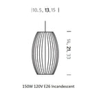 Large: 15 in diameter / 120 in Nelson Cigar Bubble Pendant Light OPEN BOX