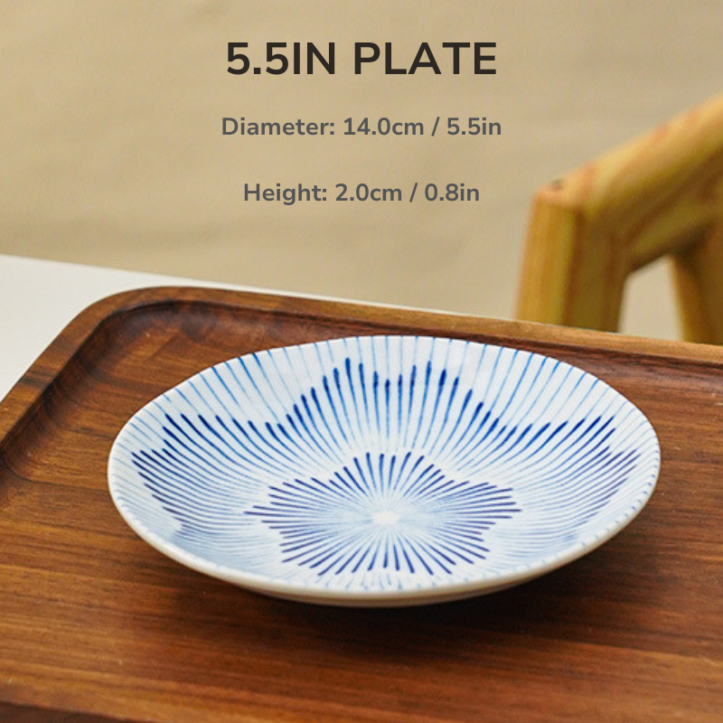 Mino Ware Sakura Tokusa Series Bowl and Plate Set