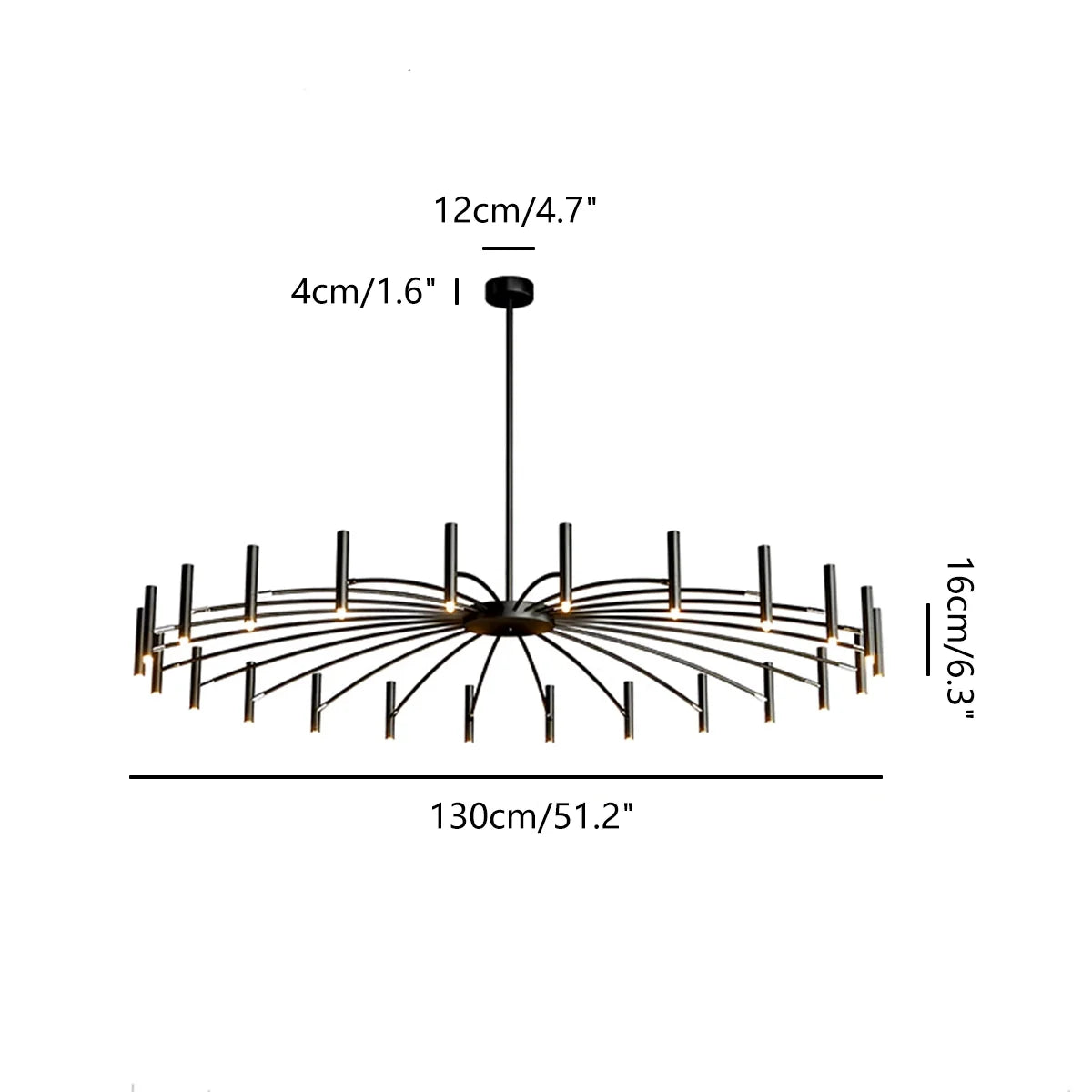 Modern Adjustable Candelabra Chandelier for Living Room