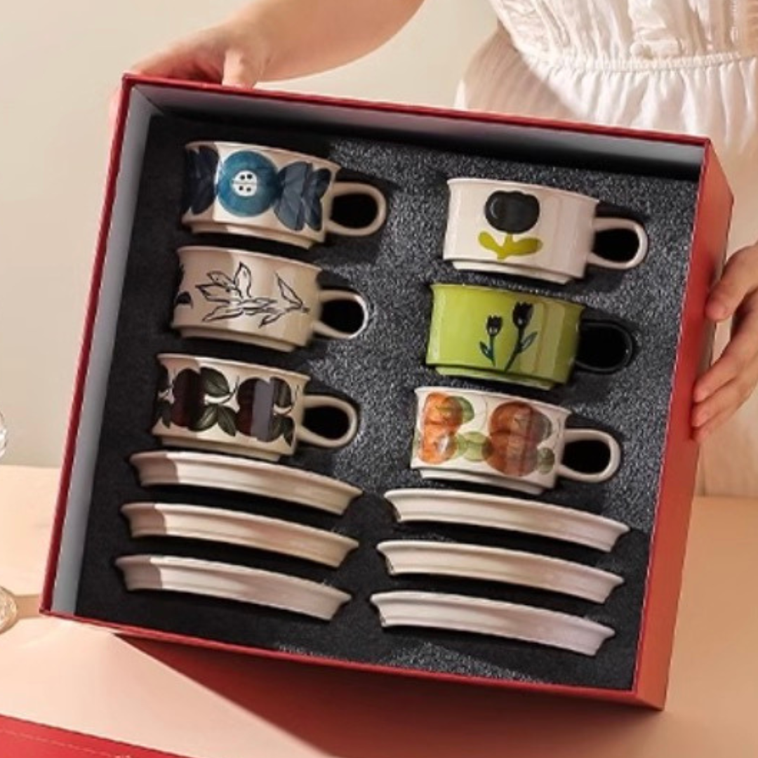 Kawasimaya Vintage Floral Coffee Mug Wedding Gift Set