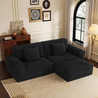 106.3 inch Striped Compression Chaise Longue Sofa