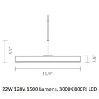 Pearl White / Brass / Medium: 16.9 in diameter Asteria Pendant Light OPEN BOX