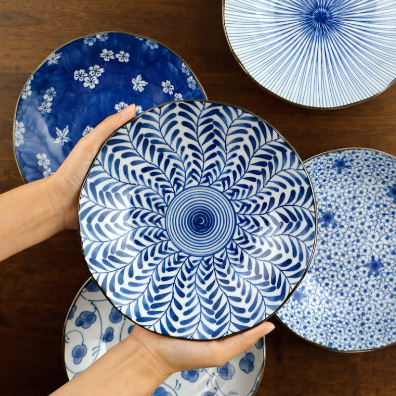 Mino Ware Botanical Series Underglaze Salad Plate