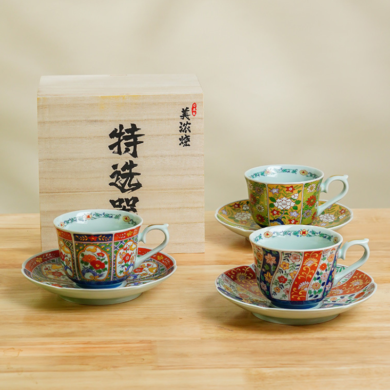 Mino Ware Ko-Imari Coffee Cup Gift Set