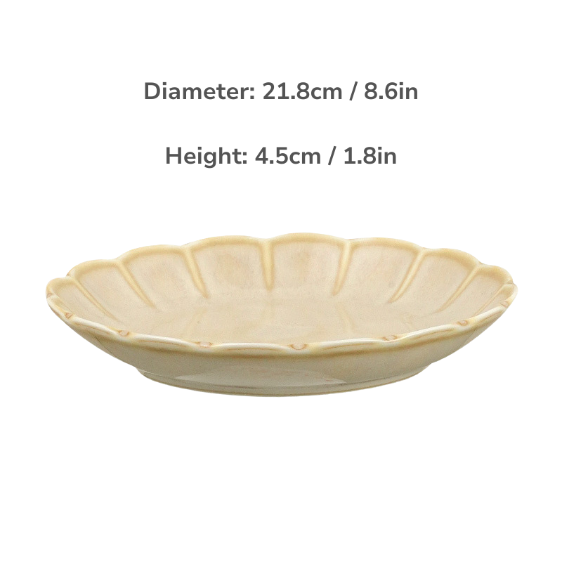 Mino Ware Retro Sweet White Glaze Plate