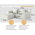 modular sofa can be converted into an oversized sofa bed Free conversion sofa set flexible configuration, soft corduroy cloud velvet fabric two person