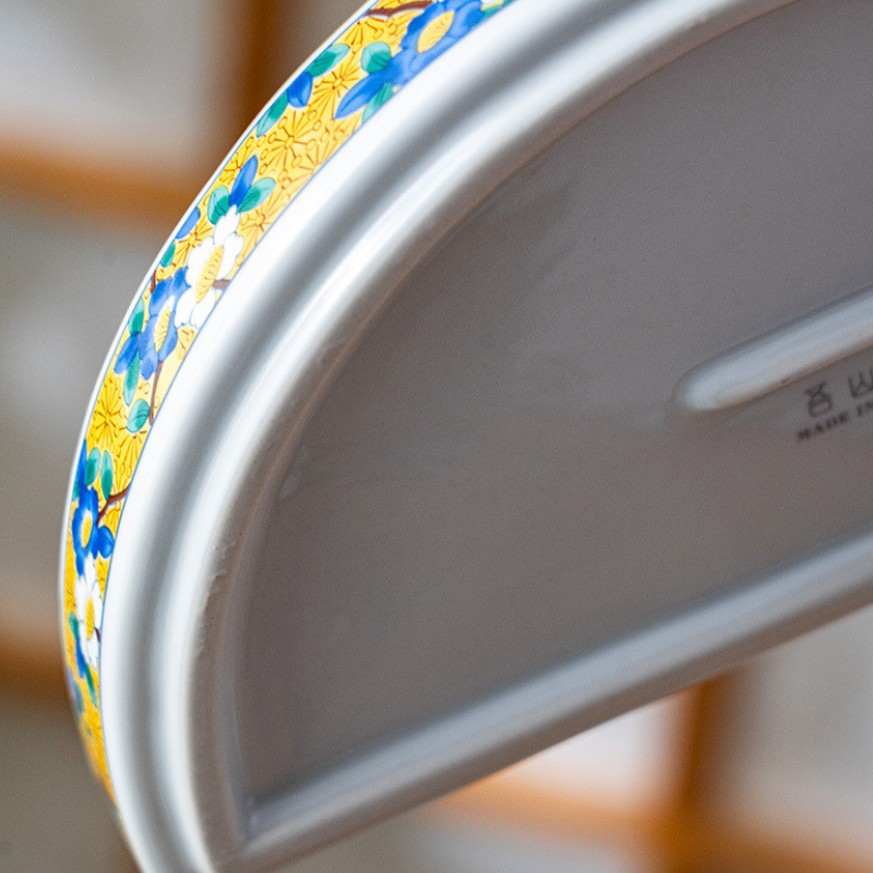 Mino Ware Usuyama Half-Moon Divided Plate