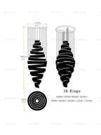 Large Duplex Crystal Staircase Chandelier