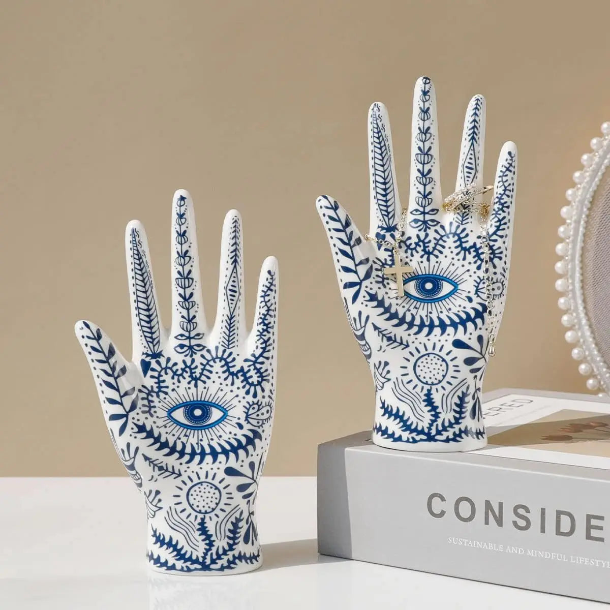 All-Seeing Eye Hand™ Ceramic Jewelry Stand